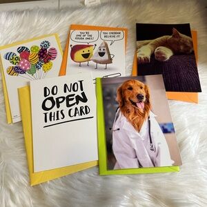 🧡10/$10 Dog Greeting Card with Yellow and Green Accents